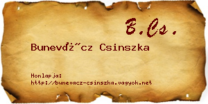 Bunevácz Csinszka névjegykártya